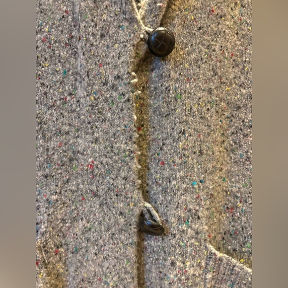 Anthropologie Speckled Shawl Cardigan in grey, size XS oversized ✨ Wool Blend - Picture 4 of 8